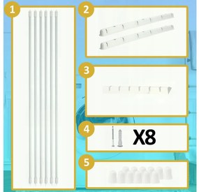 Erga Erga, mennyezeti akasztó ruhaszárításhoz 6x130 cm, fehér, ERG-SEP-10SUSSUF6PP13