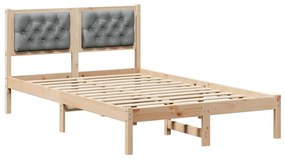 Ágykeret fejtámlával Világosszürke 135 x 190 cm szövet