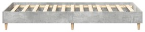 betonszürke szerelt fa ágykeret matrac nélkül 100 x 200 cm