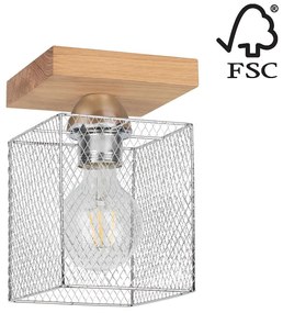 Spot-Light 8175174 - Mennyezeti lámpa NORMAN WOOD 1xE27/25W/230V matt tölgy