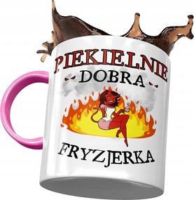 Rózsaszín Bögre Fodrászoknak Pokolian Jó Nyomtatott Fotóval