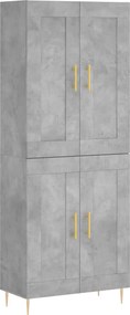 vidaXL betonszürke szerelt fa magasszekrény 69,5 x 34 x 180 cm
