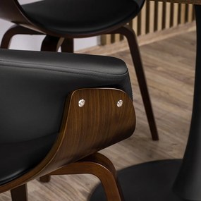 Elegáns Étkezőszék Dió/Fekete Eco-bőr Kárpittal. GARY