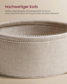 VASAGLE kerek dohányzóasztal tárolóval, matt fehér és kamelbarna színben