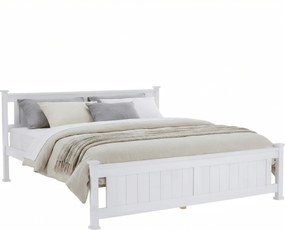 Ágy ágyráccsal, fenyő/fehér, 160x200 LUCAS NEW