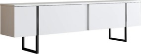 Nappali bútorszett, fehér-fekete, 180 cm