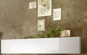 CITY egyajtós fali szekrény, felfelé ajtóval, fehér, magasfényű vázzal és előlapokkal