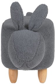 Szürke szövet állatos puff 57 x 36 cm BUNNY Beliani