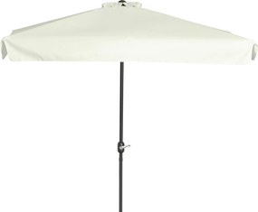 Outsunny Téglalap alakú Napernyő 230x130x249 cm Fali Napernyő Félnapernyő Krémszínű, Kézi Forgatással, UV Védelemmel, Vízálló Teraszra, Erkélyre, Kert