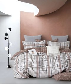 BROWN KARO flanel lepedő DeLuxe A csomag tartalma: 7 készlet csomagolása, A lapok mérete: 140x200 cm