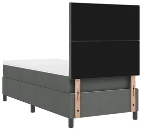 Rugós ágy matraccal és LED világítással, sötétszürke, 100 x 200 cm, szövet
