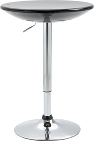 HOMCOM Kerek Bárasztal Forgatható Felülettel, Gázlifttel Állítható Magasság, Acél Alap, Φ61x76-97cm, Fekete | Aosom