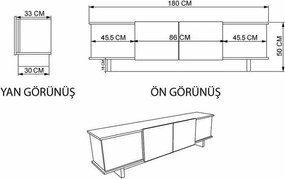 Diana Travertine és Walnut TV-asztal