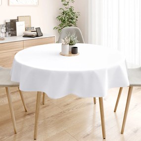 Goldea dekoratív asztalterítő rongo deluxe - fehér, szatén fényű - kör alakú Ø 110 cm