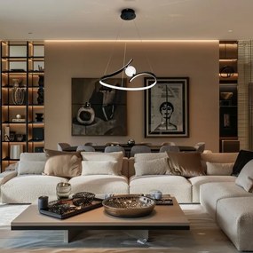 LED Csillár zsinóron PERLA LED/34W/230V fekete