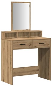 Sminkasztal Fiókokkal Kézműves Tölgy 79x41x140 cm