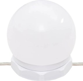 Magasfényű fehér tükrös szekrény LED-ekkel 90 x 31,5 x 62 cm