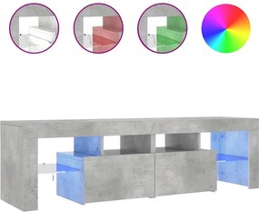 vidaXL betonszürke TV-szekrény LED-lámpákkal 140 x 36,5 x 40 cm