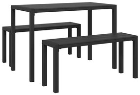 vidaXL Kert étkező szett 3 pcs Antracit Acél