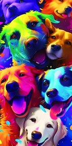 Strandtörölköző WOOF 100x180 cm színes, 100% mikroszálas