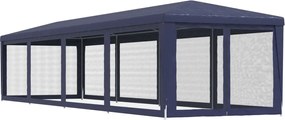 Kék HDPE rendezvénysátor 10 hálós oldalfallal 3 x 12 m