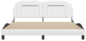 fehér ágykeret Viana LED-ekkel matrac nélkül 180 x 200 cm