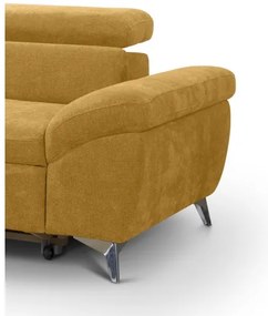 Sárga, balos SALERNO L-alakú kihúzható sarokkanapé