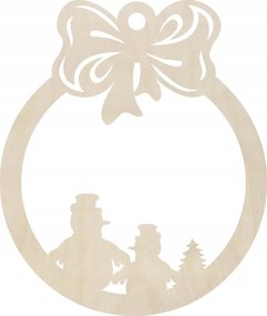 Karácsonyi karácsonyfadísz masnival és hóemberekkel különböző színekben 5db