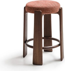 Terrakotta színű-sötét natúr színű kőrisfa bárszék (ülésmagasság 75 cm) Granite – Kave Home