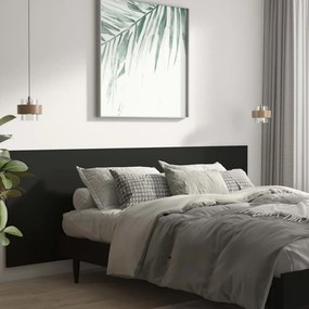 fekete szerelt fa fali fejtámla 240 x 1,5 x 80 cm