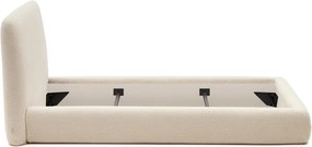 Bézs kárpitozott egyszemélyes ágy 90x200 cm Martina – Kave Home