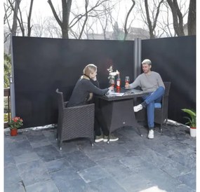 Dupla Kihúzható árnyékoló fal, 2 * 160 * 300 cm, szürke színben