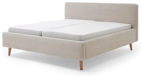 Bézs kárpitozott franciaágy 180x200 cm Mattis Cord – Meise Möbel