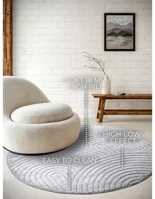 Világosszürke kerek szőnyeg ø 160 cm Panglao New York Light Grey – Elle Decoration