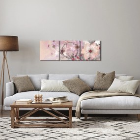 Kép - Művészeti kollázs pillangókkal (órával) (90x30 cm)