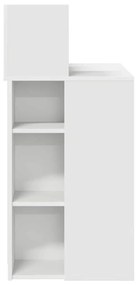 Íróasztal tárolóval polcokkal Fehér 90 x 48 x 101.5 cm Faanyag