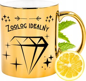 Prémium Arany Csillogó Bögre Zoológusnak Ajándék Nyomtatott Fotóval