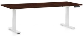 OfficeTech D állítható magasságú asztal, 180 x 80 cm, fehér alap, wenge