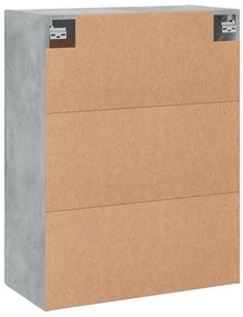 betonszürke szerelt fa fali szekrény 69,5 x 34 x 90 cm