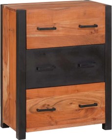 vidaXL Széf fiókkal Barna 55 x 30 x 75 cm Tömör Akácfa