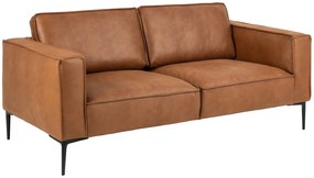 Montebello 2,5 üléses kanapé, brandy textilbőr, fekete acél láb