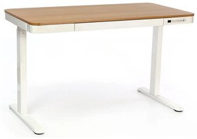 OfficeTech 3 állítható magasságú asztal, 120 x 60 cm, fehér / tölgy
