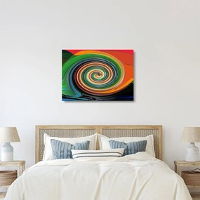 Absztrakt kép - színes spirál (üvegen) (70x50 cm)