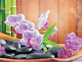 Fotótapéta Orchideák Kövek Spa Relax vinil 254x184 +ragasztó