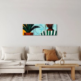 Kép - Nő virággal (órával) (90x30 cm)
