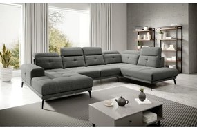 Szürke sarokkanapé (jobb oldali-U alakú) Bretan – ELTAP