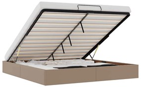 Ottomán ágykeret matrac nélkül cappucino 180x200 cm műbőr