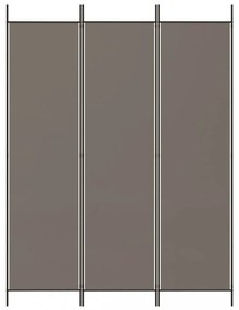 3 paneles antracitszürke szövet térelválasztó 150 x 220 cm