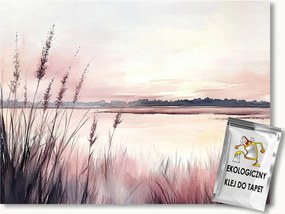 Fotótapéta Flizelina Tájkép Tó Fű Este Alkonyat 100x75 ragasztó