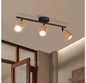Brilagi - Spotlámpa MODERN WOOD 3xGU10/8W/230V kaucsukfa/fekete